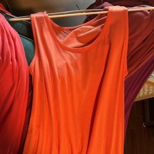 Soft Surroundings mango colored tank style stretchy maxi dress size M. Very soft